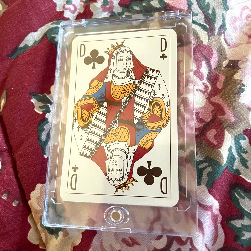 Louis Vuitton Red Queen of Clubs Luxury Playing Card in Acrylic Case